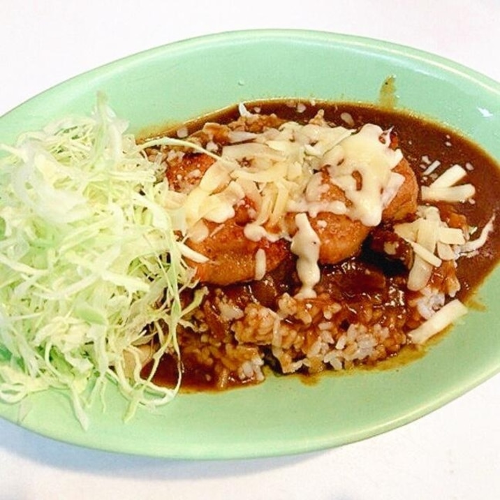 簡単即席ランチ☆鶏唐揚げ入りチーズ焼きカレー